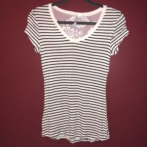 Striped lace shirt
